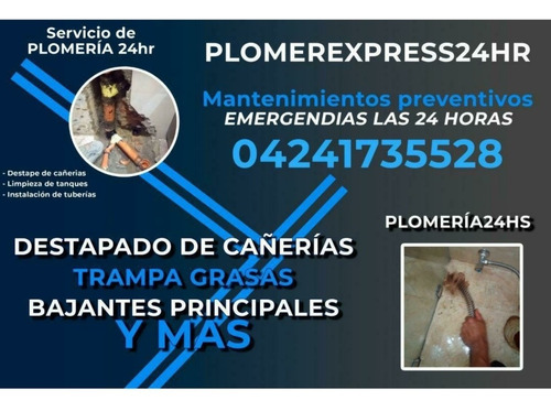 Imagen 2 de 5 de Plomero.destapados De Cañeria ,servicio De 24hrs Al Dia