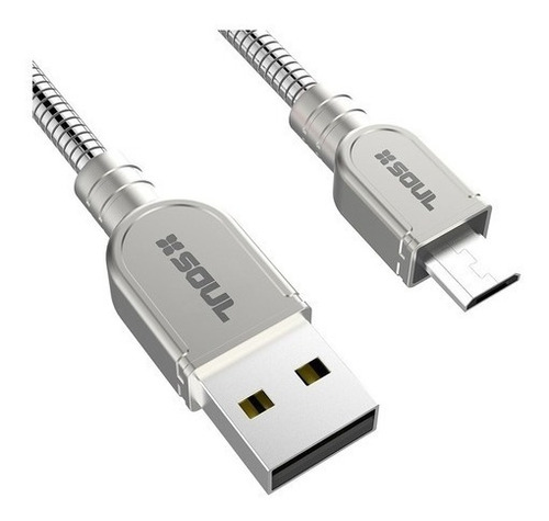 Cable Cargador Usb Micro Usb Iron Flex Reforzado Metalico