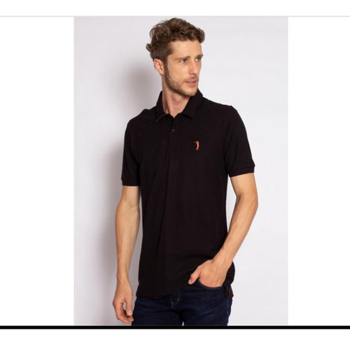 Camiseta Polo Lisa Sem Estampa Gola Botão Aleatory 55146