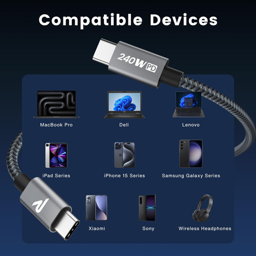 Cable Usb C Rampow, Cable Usb A Usb C De 240 W Cable C A C