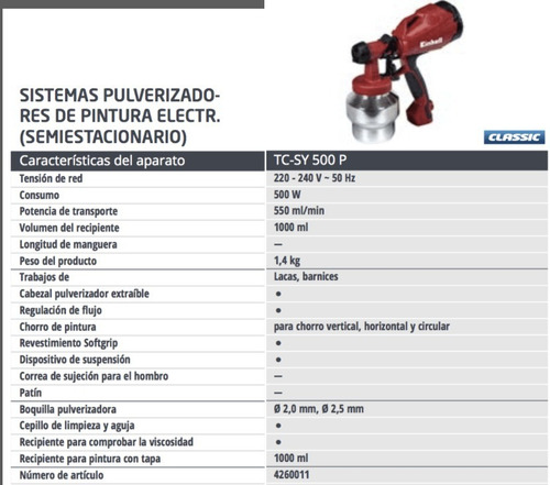 Equipo Pintar Latex Einhell 500w Compresor Soplete Pistola