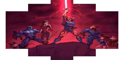 Cuadro 5 Piezas Sala Thundercats Colina 150x80cm