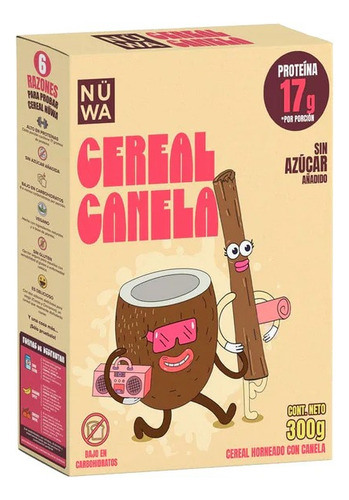 Cereal Nüwa Canela Sin Azucar Vegano Con Proteina 300g