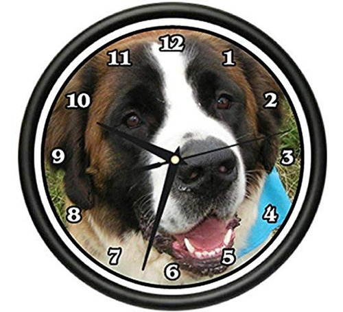 Signmission St. Bernard Wall Clock Dog Doggie Pet Breed Gift