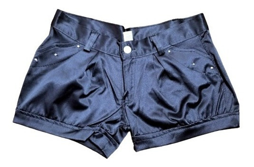 Short Mujer De Fiesta Negro Y Gris Oscuro Raso