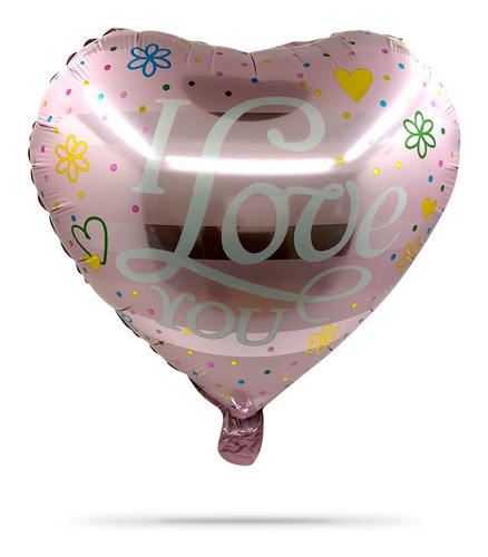 Imagen 1 de 6 de Globo Metalizado Te Amo
