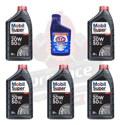 Kit Aditivo Stp + 5l 20w50 Mobil Troca De Oleo Racing Pix