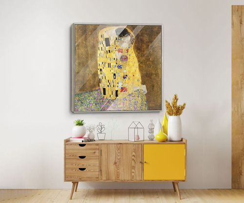 Cuadro De Acrilico Con Marco Pintura De Amapolas 60x90cm Colores Negro