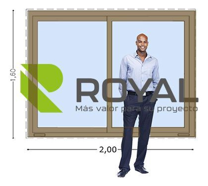 Ventana Pvc Roble Claro Dvh 200x160 Doble Vidrio Corredizas