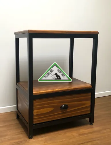 Mueble Para Bacha Baño Madera Y Hierro Estilo Industrial