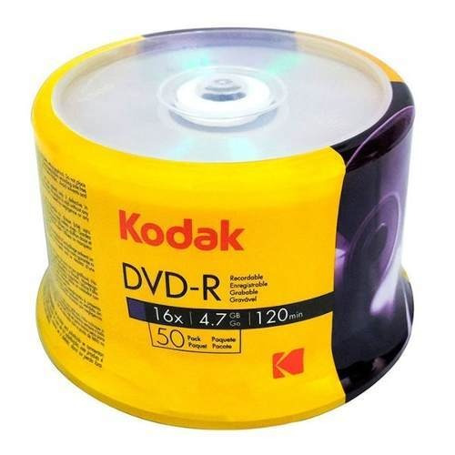 Disco virgen DVD-R Kodak imprimible de 16x por 50 unidades