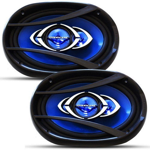 Kit Automotivo Radio Usb Bluetooth Falante Hurricane 6 + 6x9 Cor Azul