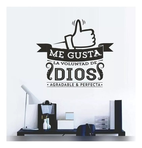 Vinilo Decorativo Frase Me Gusta Voluntad De Dios