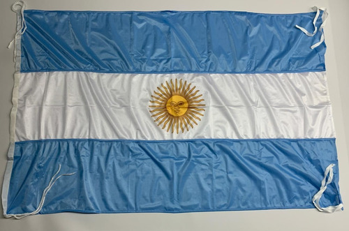 Bandera Argentina Con Sol Para Balcon 90x144cms Con 4 Sogas