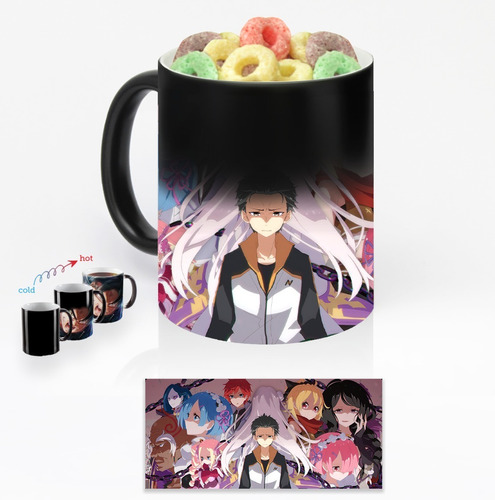 Taza Magica Re:zero Personajes Anime Art  Personalizada