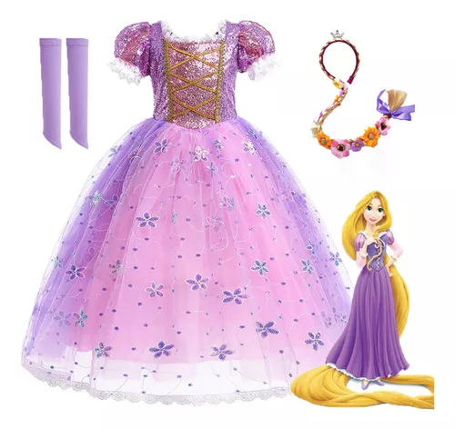 Fantasia Menina Princesa Cosplay Vestido De Festa Crianças Rapunzel  Cinderela Anna Elsa