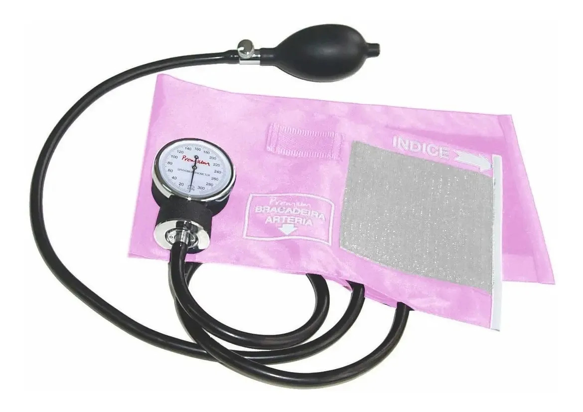 Esfigmomanômetro Aneroide Nylon Rosa Premium Gtech