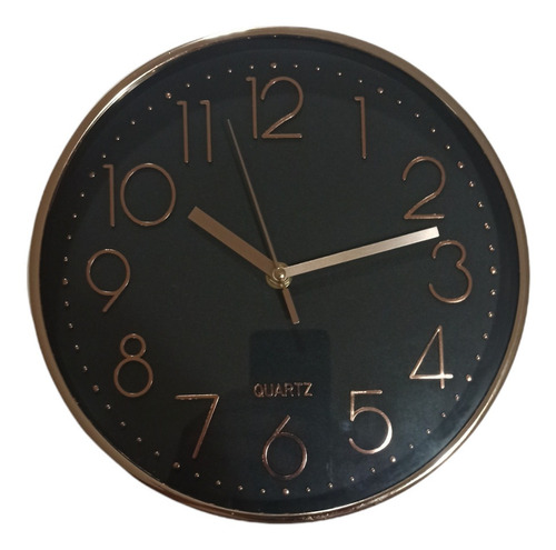 Imagen 1 de 2 de Reloj Pared Marco Color Bronce 25cm