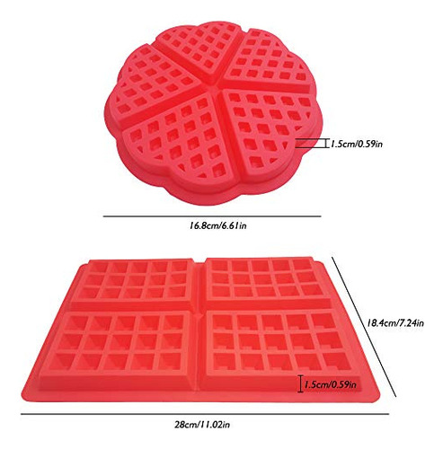 Molde Para Gofres De 4 Piezas, Moldes Para Hornear De Gofres