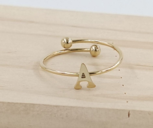 2 Uds De Anillos Con Inicial Acero Inoxidable Vie Or A Ajustable