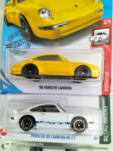 Set 2 Autos Porsche 96 Carrera Y 911 Carrera Rs 2.7 Hw 1:64 (Usado)