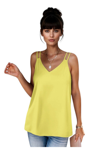 Blusa Tirantes Dobles Escote V Y Espalda Cruzada #30