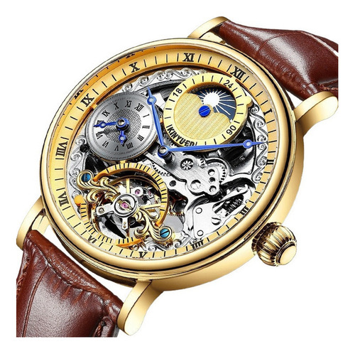 Reloj Mecánico Kinyued J073 Tourbillon Skeleton