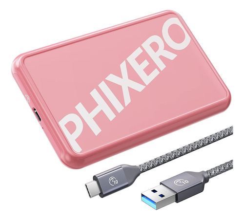 Phixero 2.5  Cinete Del Disco Duro, Usb C 3.0 (6gbps) A Sata