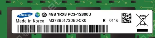 Memoria 4gb Samsung Pc3-12800u 1600mhz Ddr3 M378b5173db0-ck0 (Usado)