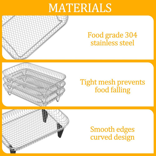 Fryer Rack Square Para Horno, Deshidratador Apilable De 3 Ca