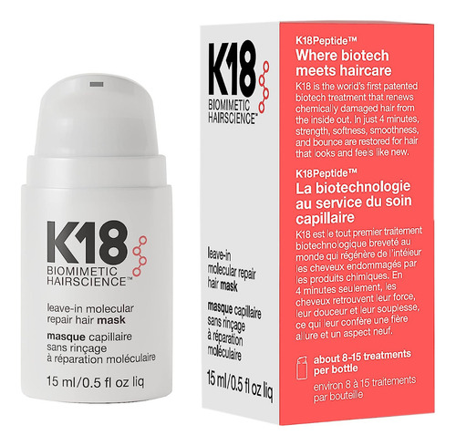 Para K18 Molecular Mascarilla De Reparación 15ml Reparador