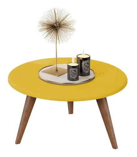 Imagem 2 de 2 de Mesa De Centro Tati Pé Palito Inclinado Tampo 52cm Mdf