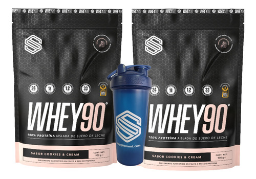 Proteína Whey 90 100% Aislada + Shaker Gratis (pack)