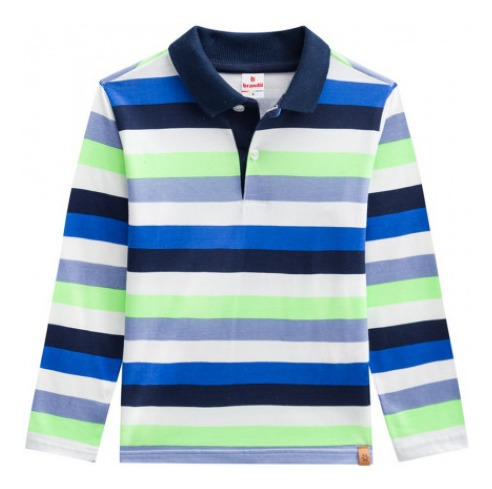 Imagem 2 de 3 de Camiseta Polo Manga Longa Infantil Menino - Brandili