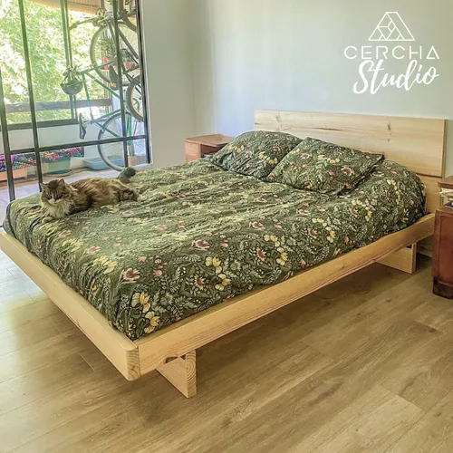 Cama Con Respaldo King Omi Cerchastudio Madera Sólida
