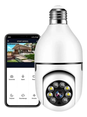Cámara Lámpara De Seguridad Wifi 1080p Visión Nocturna