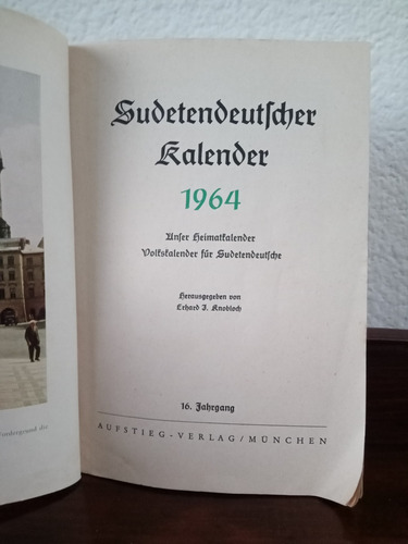 Sudetendeutscher Kalender 1964 - En Alemán (Usado)