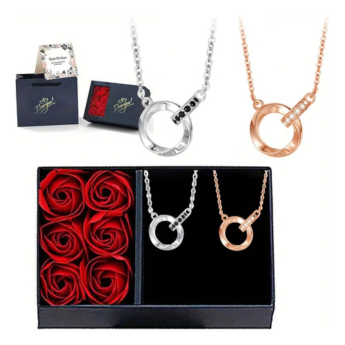 JUDENG Collar De Pareja Collar Mejores Amigos Mobius Ring 2pcs