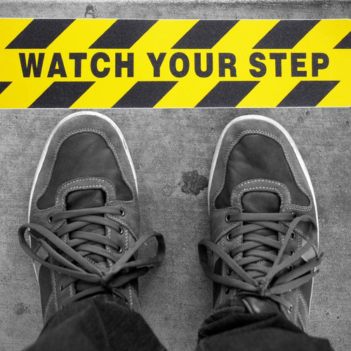 5 Piezas De Cinta Adhesiva De Advertencia Watch Your Step, C