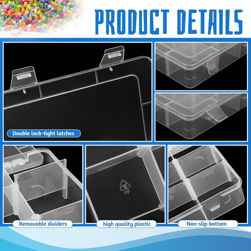 Caja De Almacenamiento Transparente 9 Rejillas Para Manualid