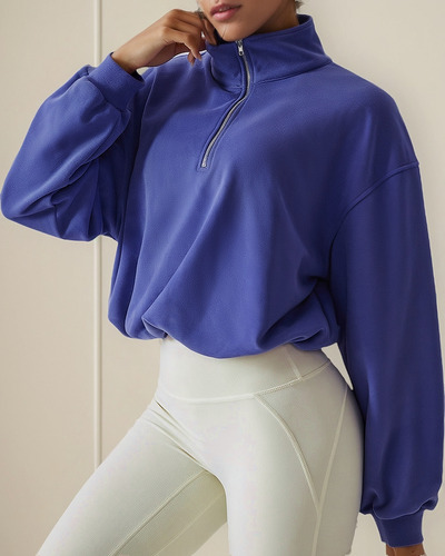 Sudadera Deportiva De Fitness Con Cuello Alto Para Mujer