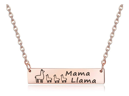Pliti Mama Gift Mama Llama Bar Collar Alpaca Llama Joyería D