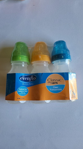 Pack 3 Mamadera Evenflo Clásica 120 Ml