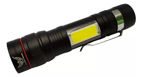 Lanterna Led Tatica Recarregavel Luz Lateral e Mini Zoom - AL