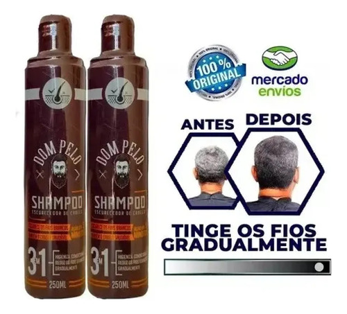 2 Shampoo Escurecedor De Cabelo Branco Hidrata E Nutri