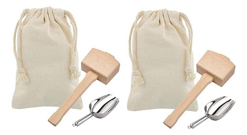 2 Mazos Para Hielo Y Bolsa De Hielo, Martillo De Madera Y Bo