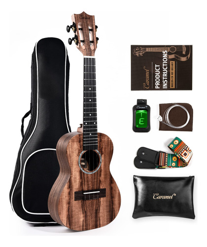 Caramelo - 26  Tenor Rayado Acacia Koa Ukulele Ct207 Gigbag