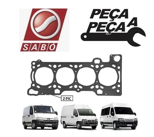Junta Cabeçote Ducato Jumper Boxer 2.3 Aço Sabó 1.20mm 2 Pic