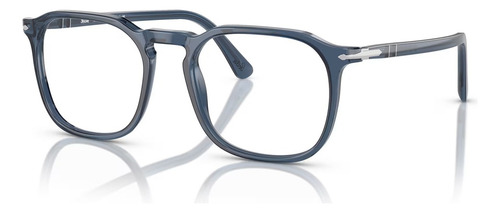Óculos Para Grau Persol Po3337v 52mm - Quadrado Cor Azul Translúcido/ Brilho