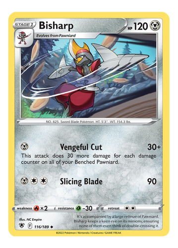 Cartas Pokemon Bisharp 116/189 Reverse Astral Radiance Asr (Usado)